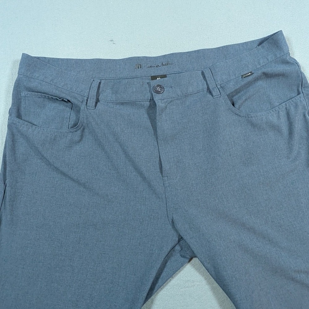 Travis Mathew Golf Pants Mens 40 Blue Heathered Stretch Performance Trousers